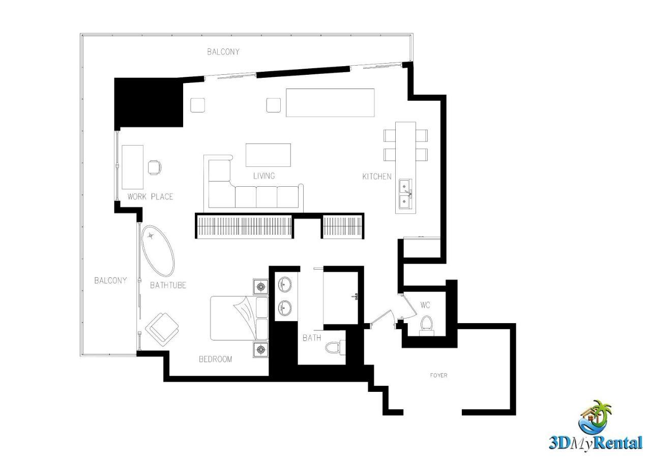 Apartahotel Vegas Palms High 52nd Fl. 1bdr Corner Penthouse 1220sqft
