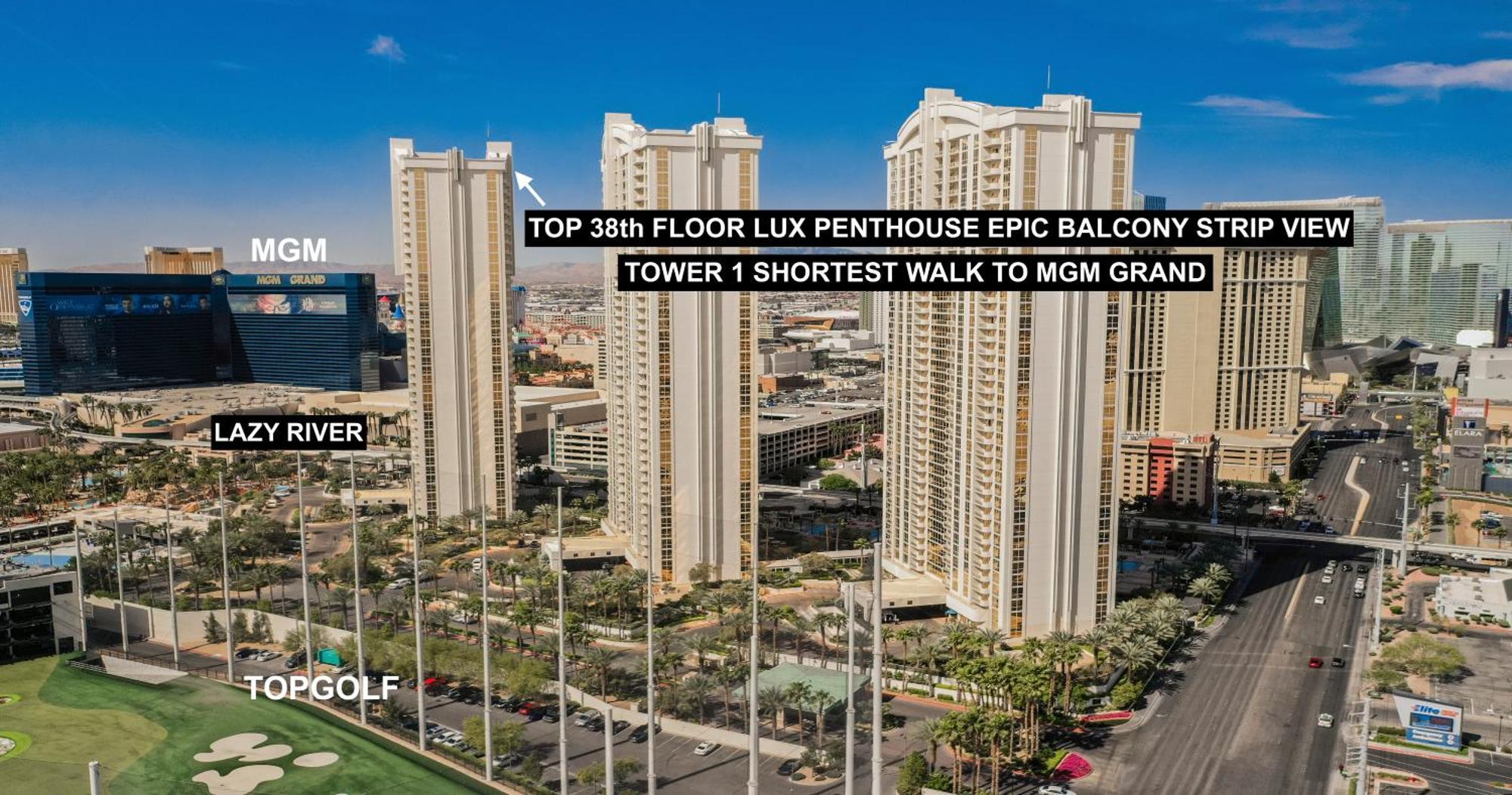 Signature Mgm 38th Floor Penthouse Lux+ Balony Strip View + No Fee