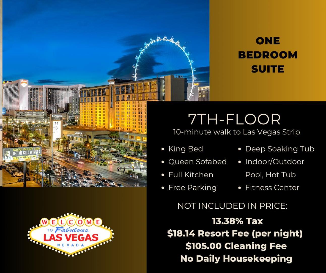 Ultimate Vegas Getaway One Bedroom With Balcony, Kitchen, Gym, Pool & Free Parking Apartahotel